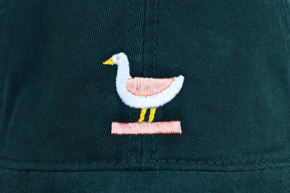 Goose Embroidered Hat - Green