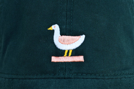 Goose Embroidered Hat - Green