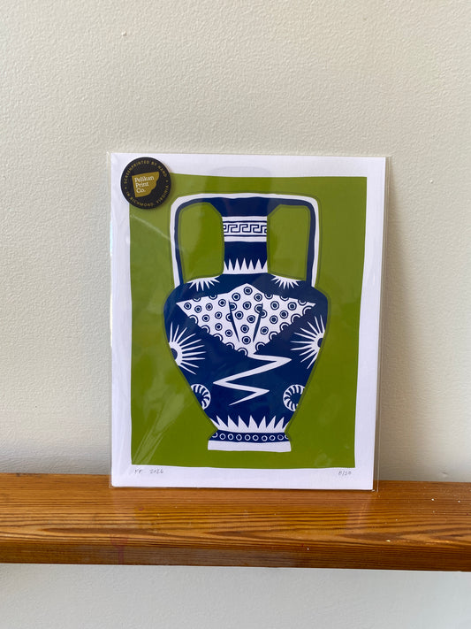 Ocean Vase - Eagle Ray - Handmade Print