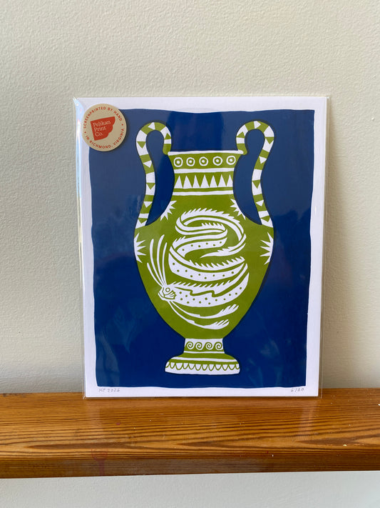 Ocean Vase - Oarfish - Handmade Print