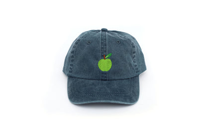 Kids Apple Embroidered Hat - Vintage Denim