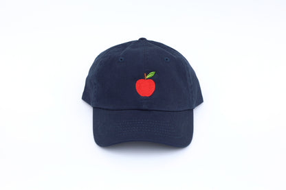 Kids Apple Embroidered Hat - Navy