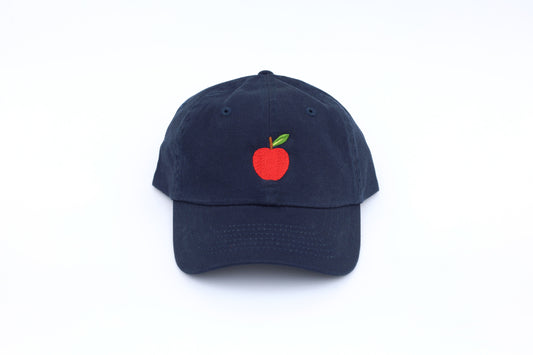 Kids Apple Embroidered Hat - Navy