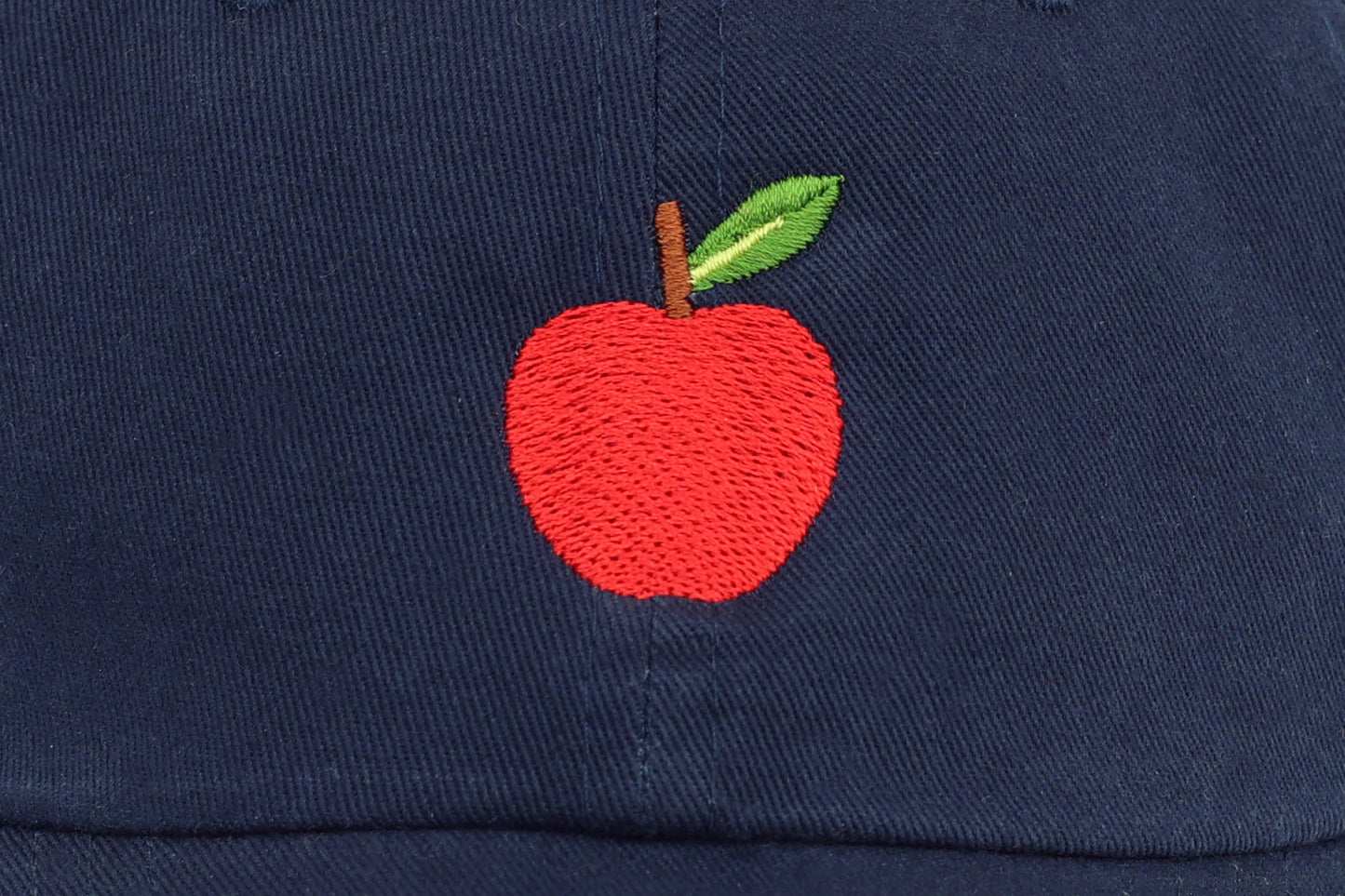 Kids Apple Embroidered Hat - Navy