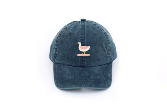Kids Goose Embroidered Hat - Vintage Denim