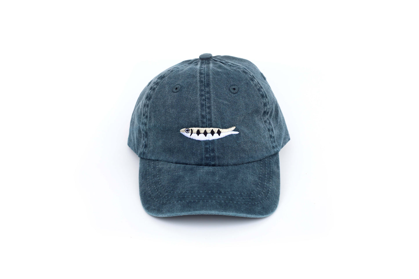 Kids Sardine Embroidered Hat - Vintage Denim