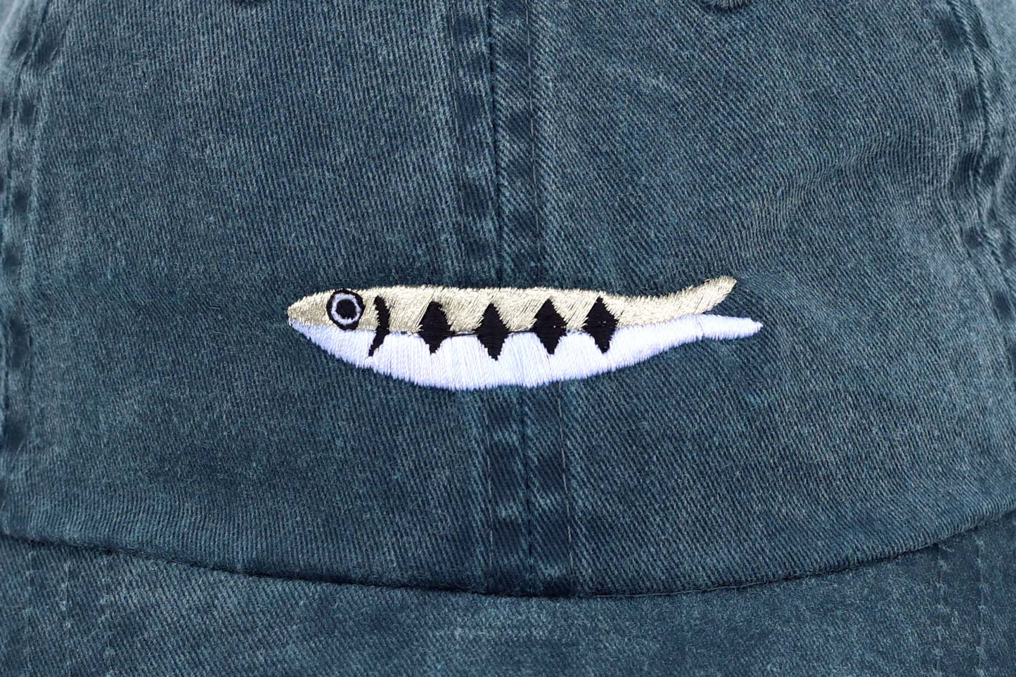 Kids Sardine Embroidered Hat - Vintage Denim