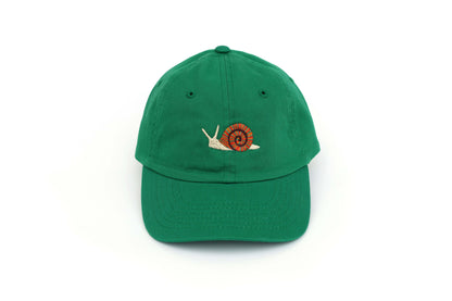 Kids Snail Embroidered Hat - Green