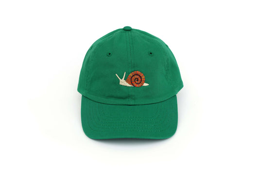 Kids Snail Embroidered Hat - Green