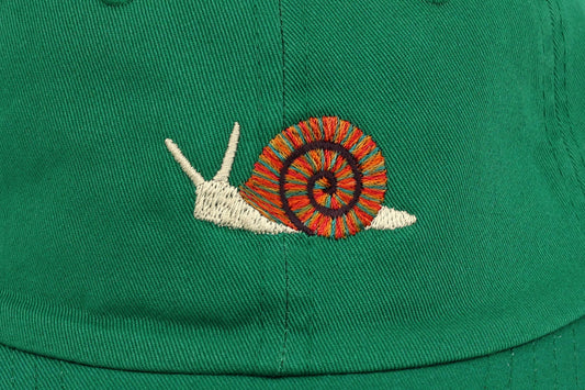 Kids Snail Embroidered Hat - Green