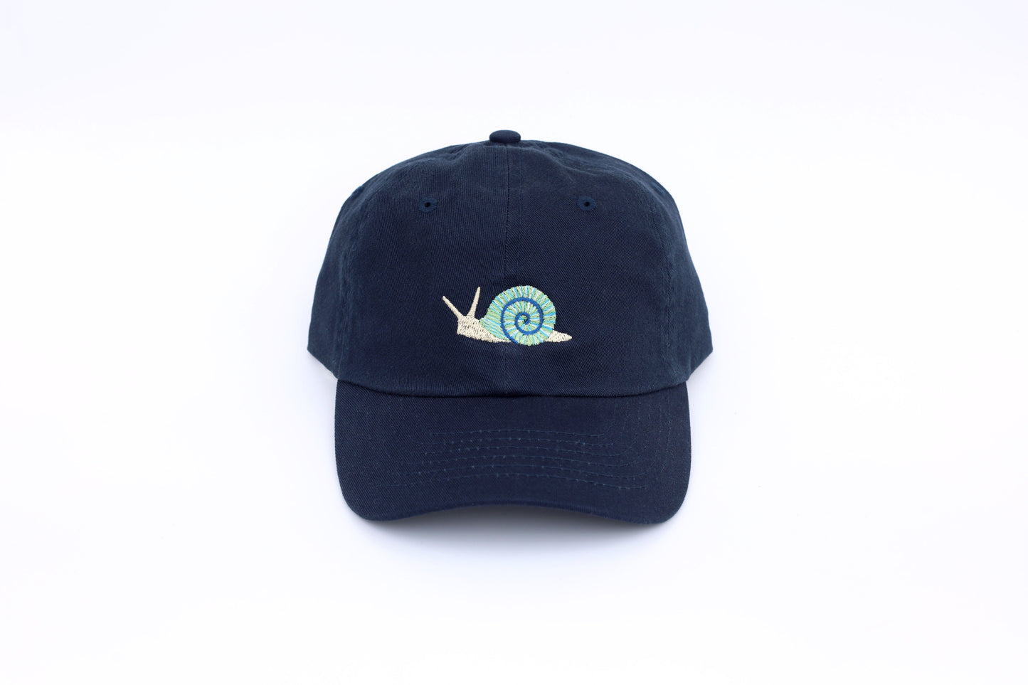 Kids Snail Embroidered Hat - Navy