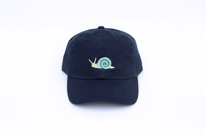 Kids Snail Embroidered Hat - Navy