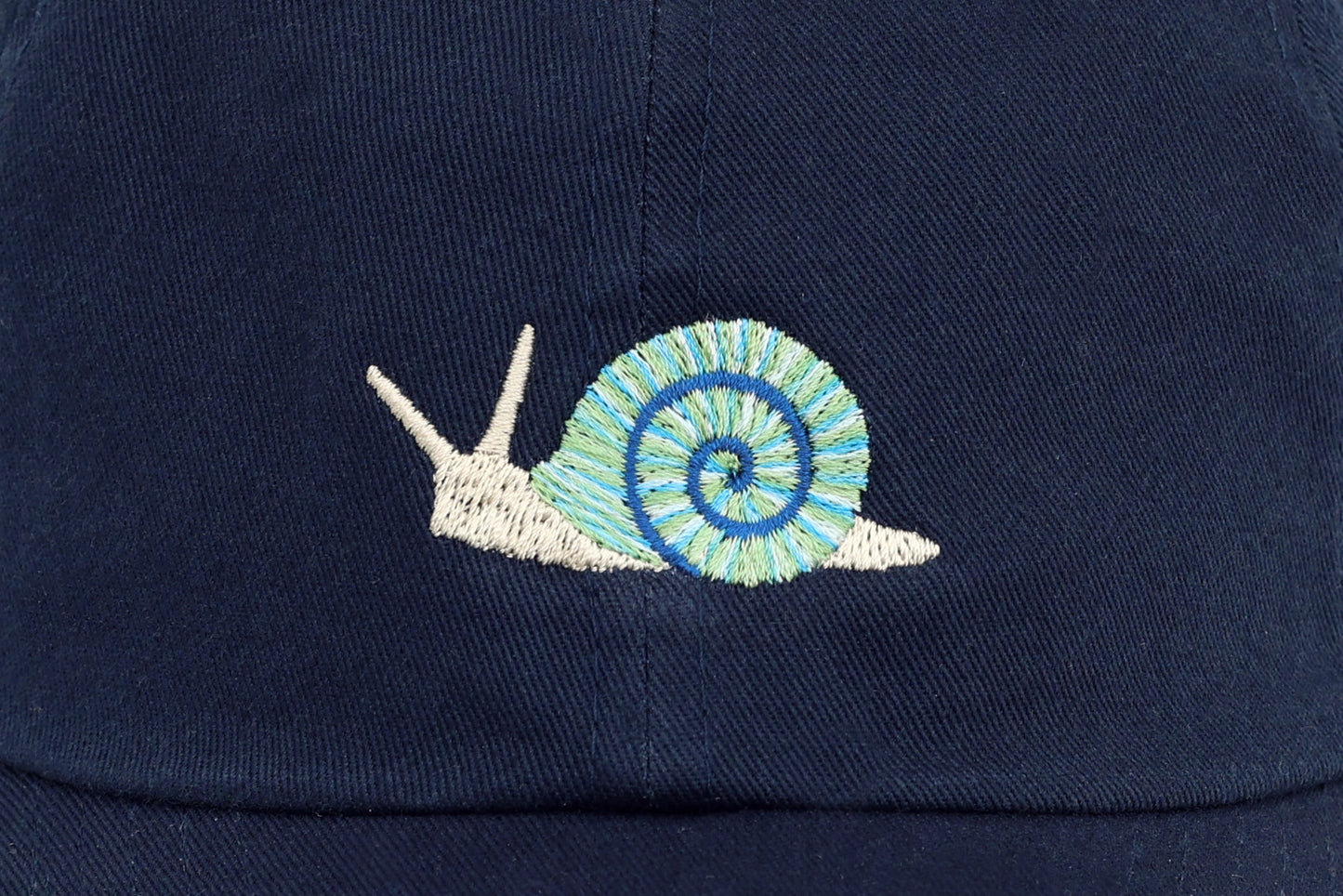 Kids Snail Embroidered Hat - Navy