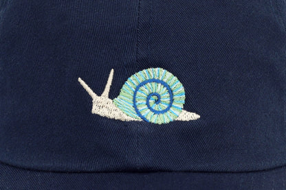 Kids Snail Embroidered Hat - Navy