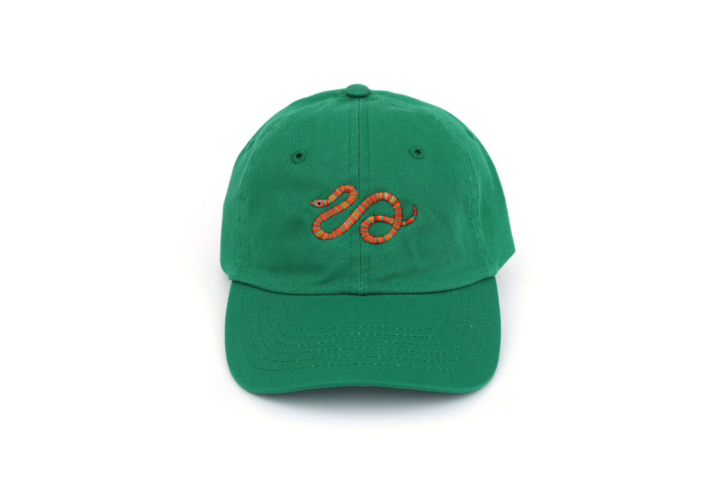 Kids Snake Embroidered Hat - Green
