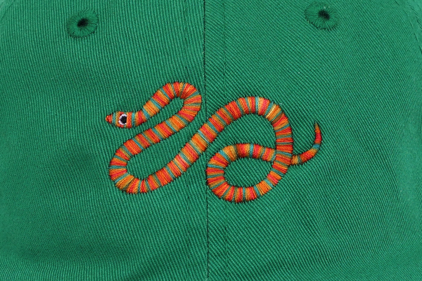 Kids Snake Embroidered Hat - Green