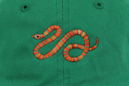 Kids Snake Embroidered Hat - Green