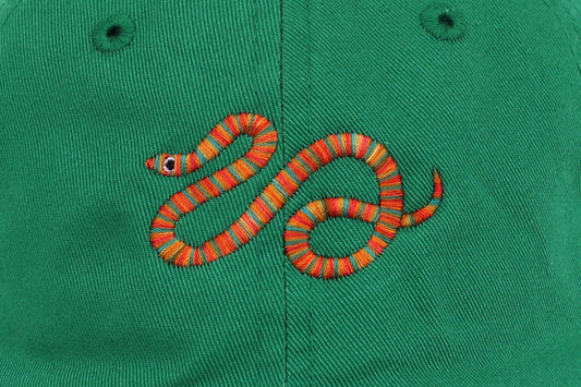 Kids Snake Embroidered Hat - Green