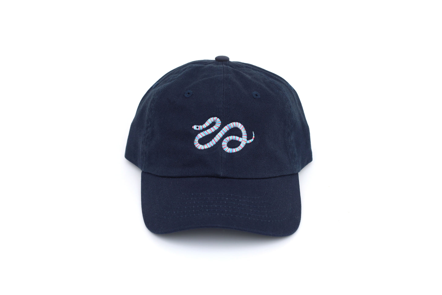 Kids Snake Embroidered Hat - Navy