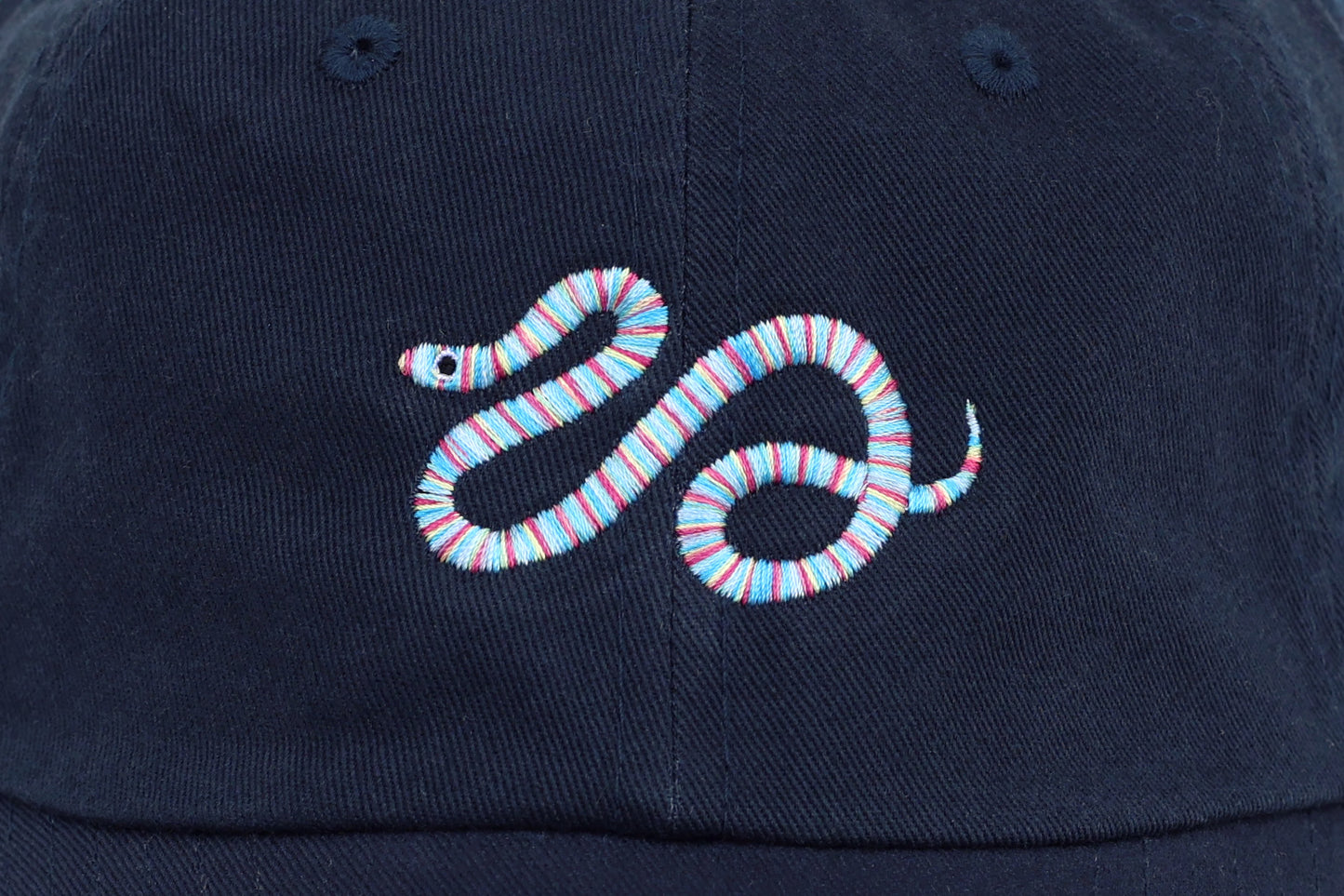 Kids Snake Embroidered Hat - Navy