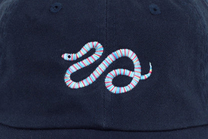 Kids Snake Embroidered Hat - Navy
