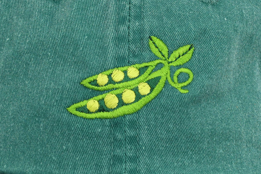 Kids Sugar Snap Pea Embroidered Hat - Vintage Green