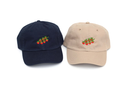 Kids Tomato Embroidered Hat - Tan