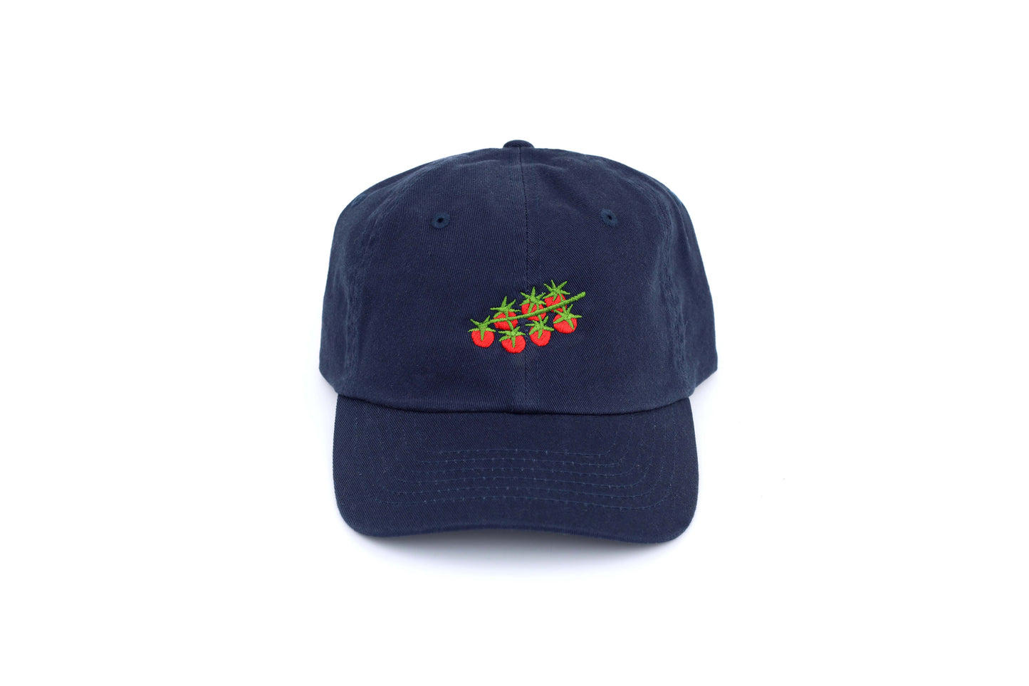 Kids Tomato Embroidered Hat - Navy
