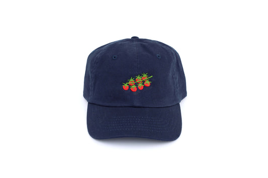 Kids Tomato Embroidered Hat - Navy