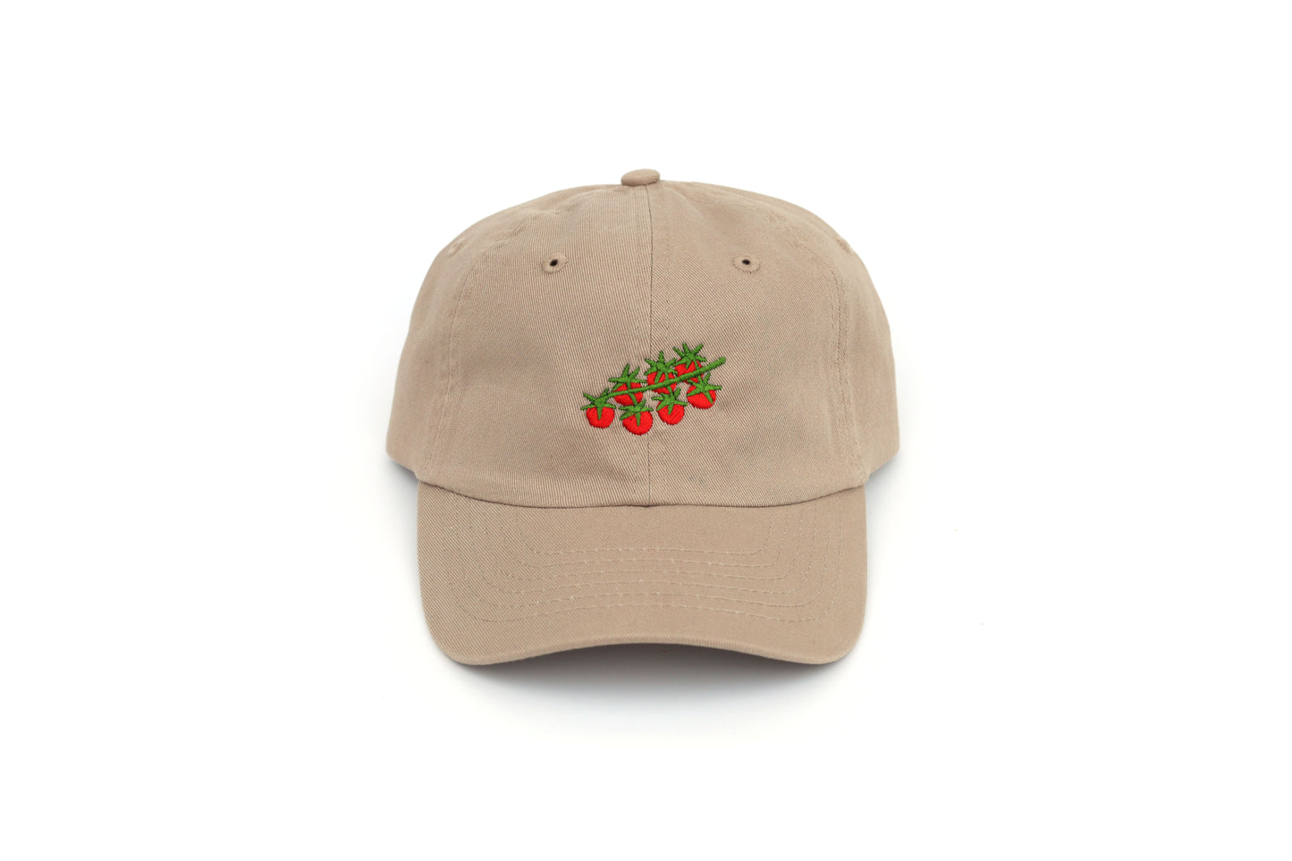 Kids Tomato Embroidered Hat - Tan