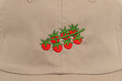 Kids Tomato Embroidered Hat - Tan