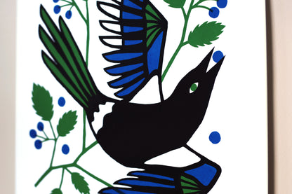 Blueberry Thief - Handmade Print