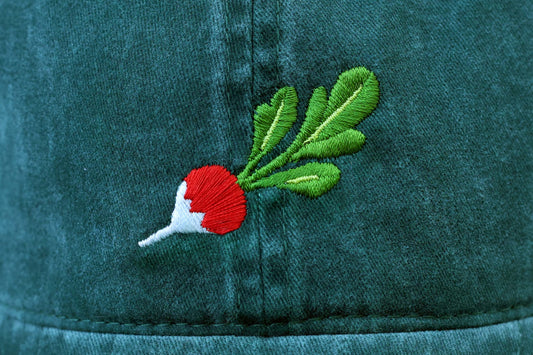 Radish Embroidered Hat - Vintage Green