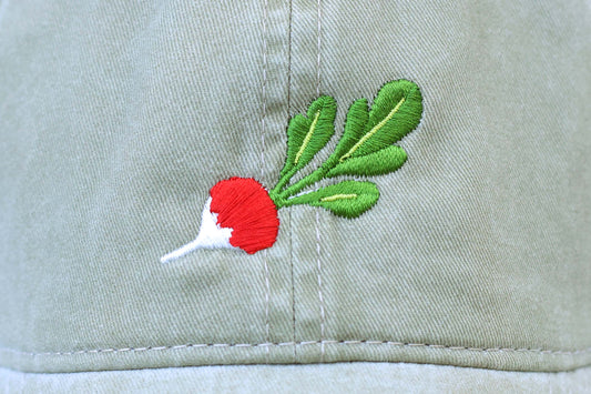 Radish Embroidered Hat - Vintage Tan