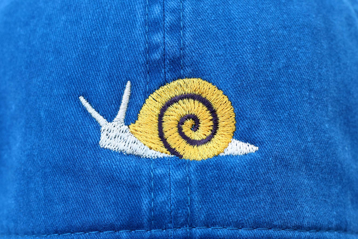 Snail Embroidered Hat - Vintage Blue