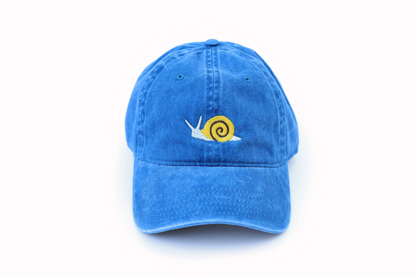 Snail Embroidered Hat - Vintage Blue