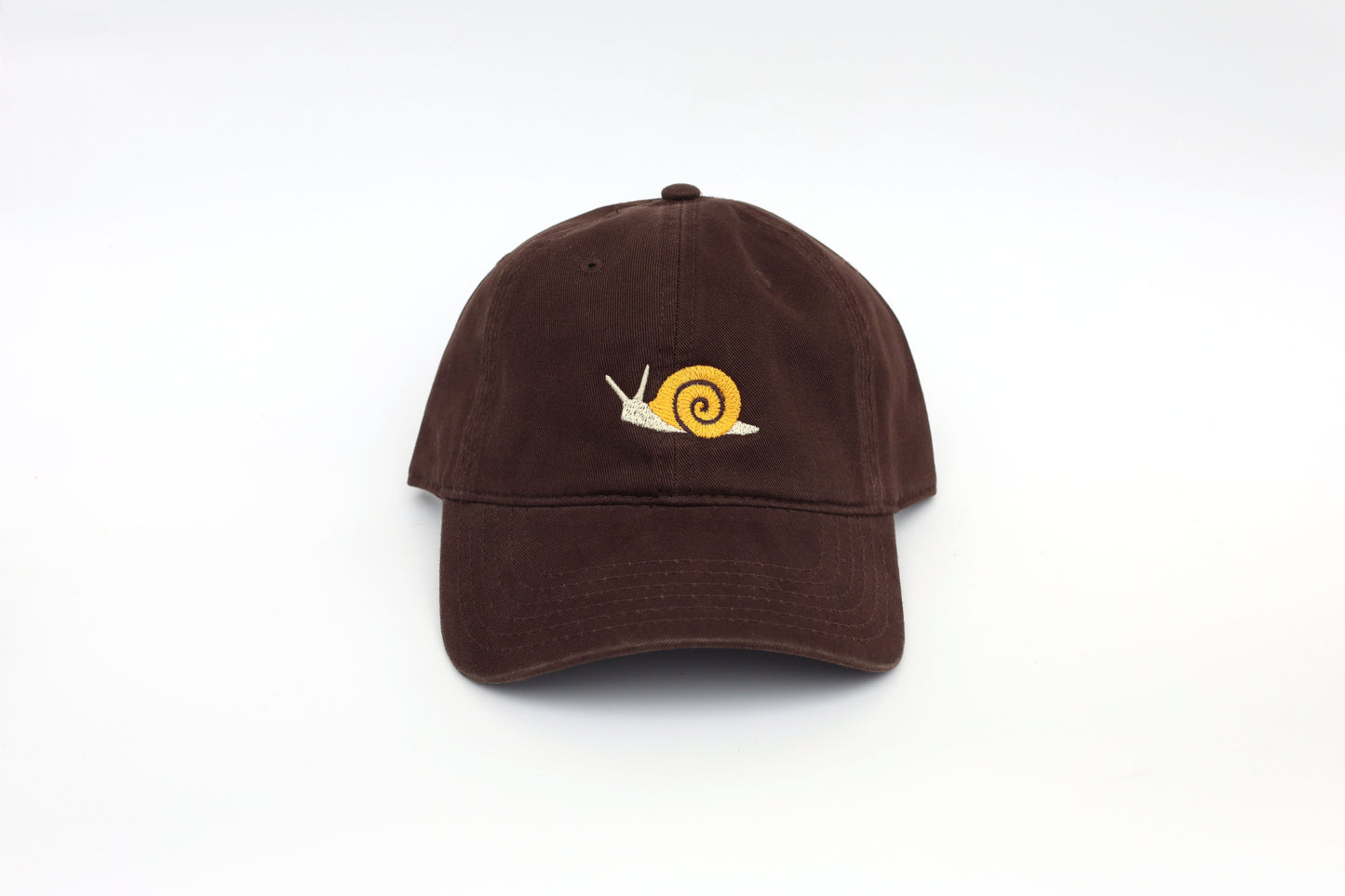Snail Embroidered Hat - Brown