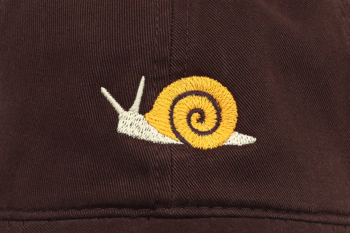 Snail Embroidered Hat - Brown