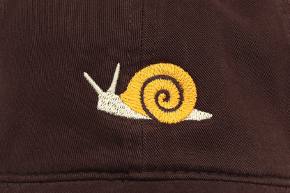 Snail Embroidered Hat - Brown