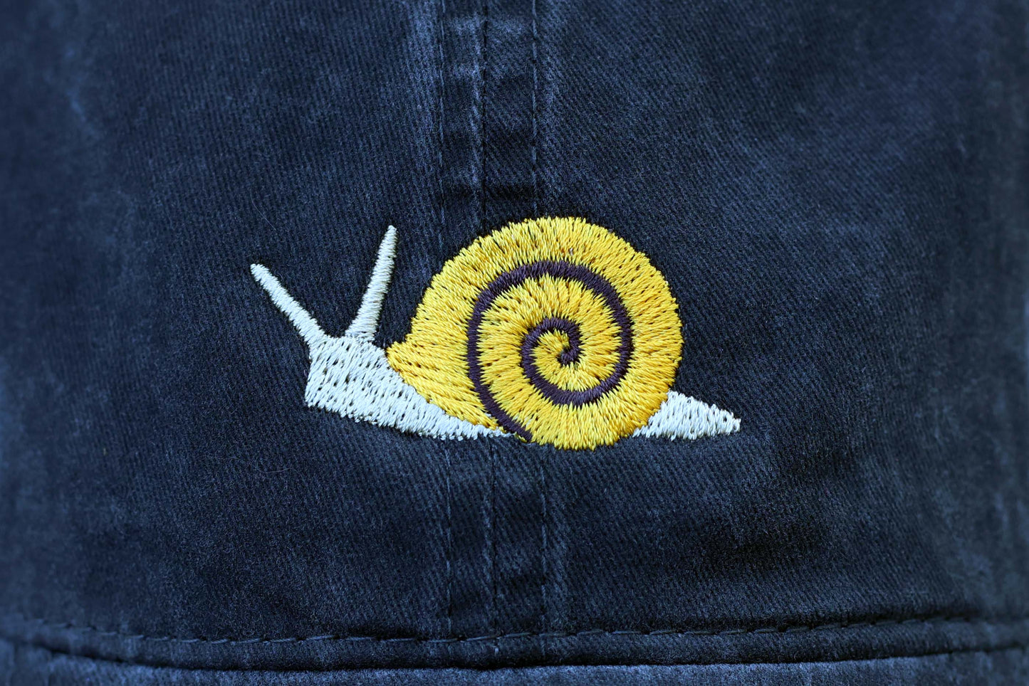 Snail Embroidered Hat - Vintage Black