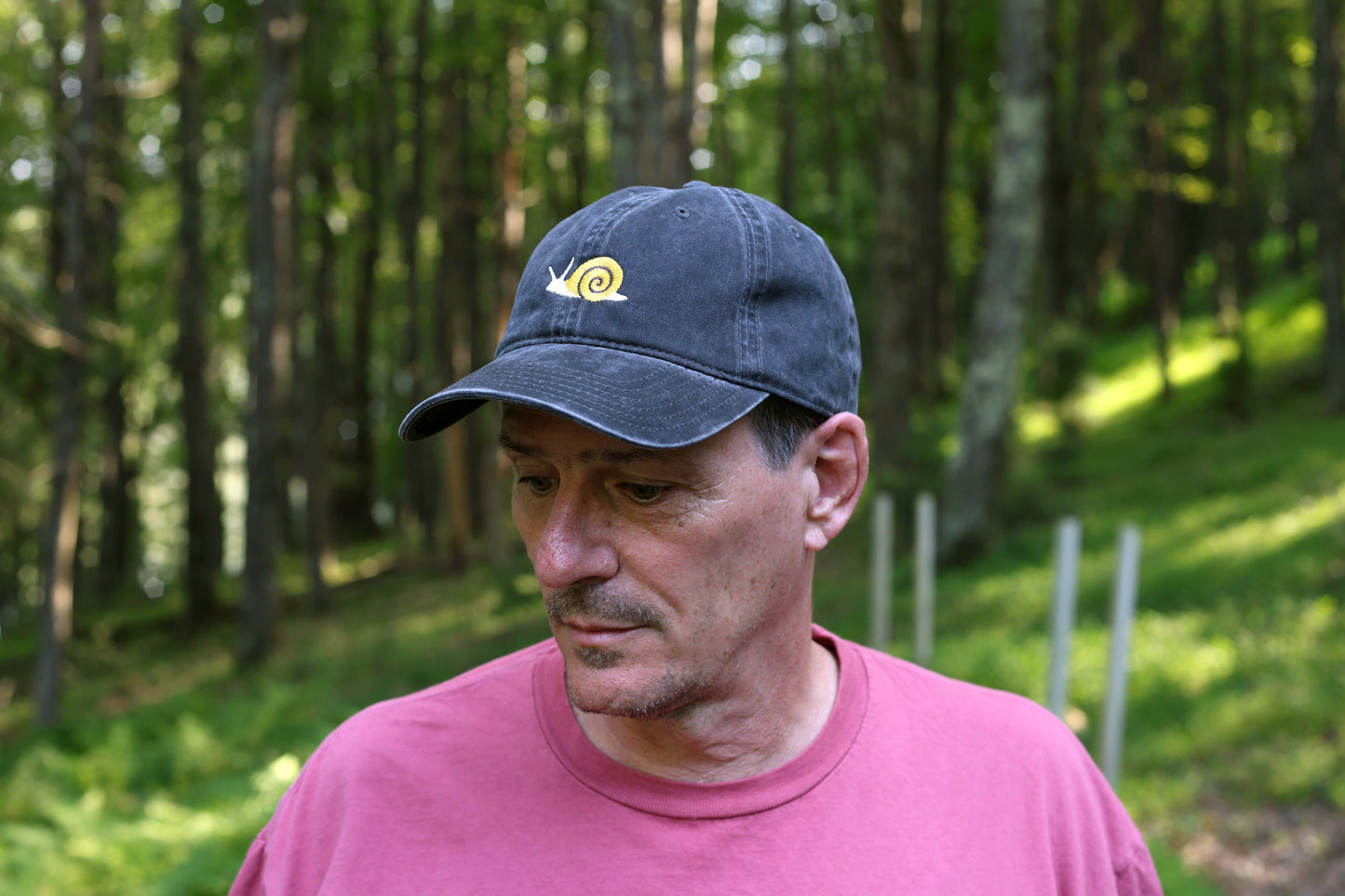 Snail Embroidered Hat - Vintage Black