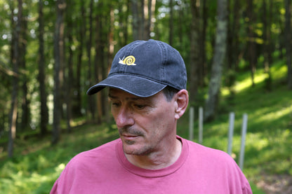 Snail Embroidered Hat - Vintage Black