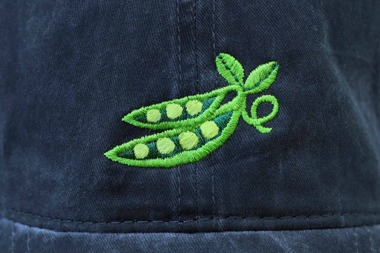 Sugar Snap Pea Embroidered Hat - Vintage Black