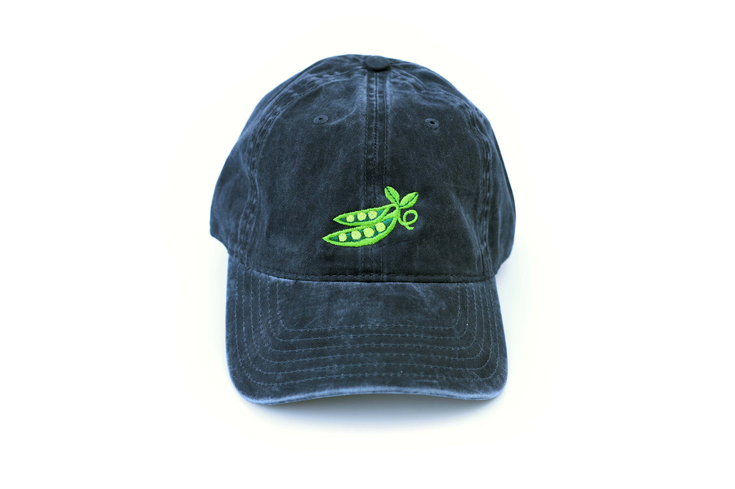 Sugar Snap Pea Embroidered Hat - Vintage Black