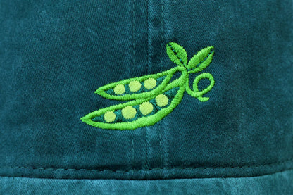 Sugar Snap Pea Embroidered Hat - Vintage Green