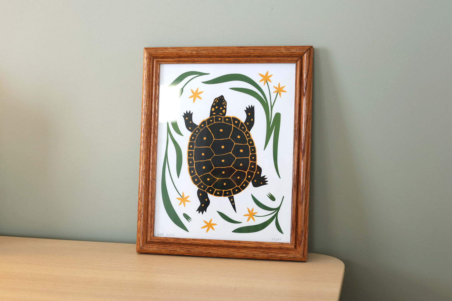 Spotted Turtle - Handmade Print