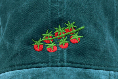 Tomato Embroidered Hat - Vintage Green
