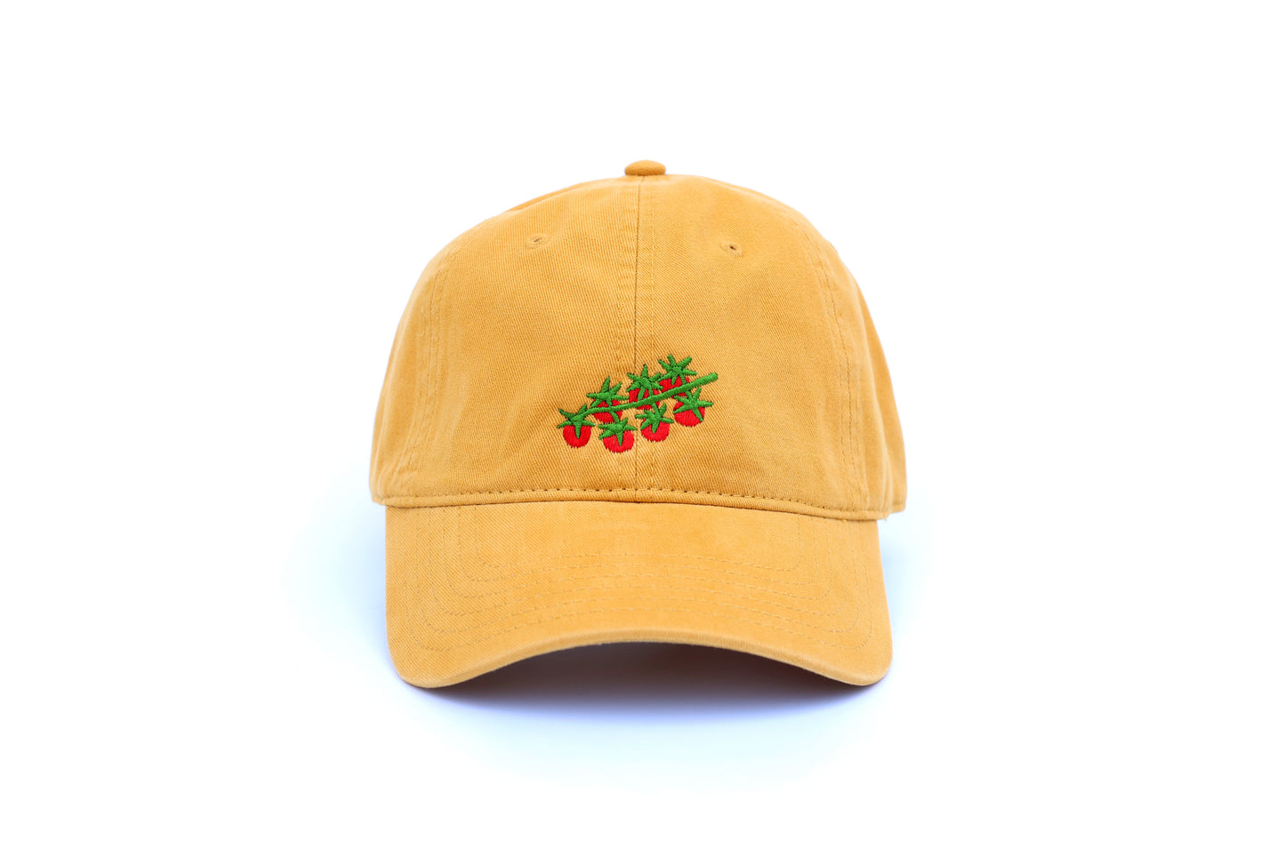 Tomato Embroidered Hat - Mustard Yellow