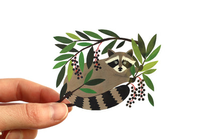 Raccoon Sticker (Transparent)
